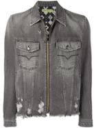 Versace Jeans Zipped Denim Jacket - Grey