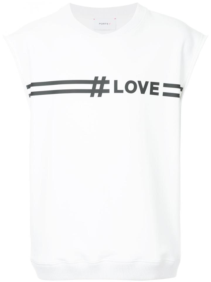 Ports V Love Slogan Sleeveless Top - White