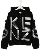 Kenzo Kids Logo Zipped Hoodie - Black