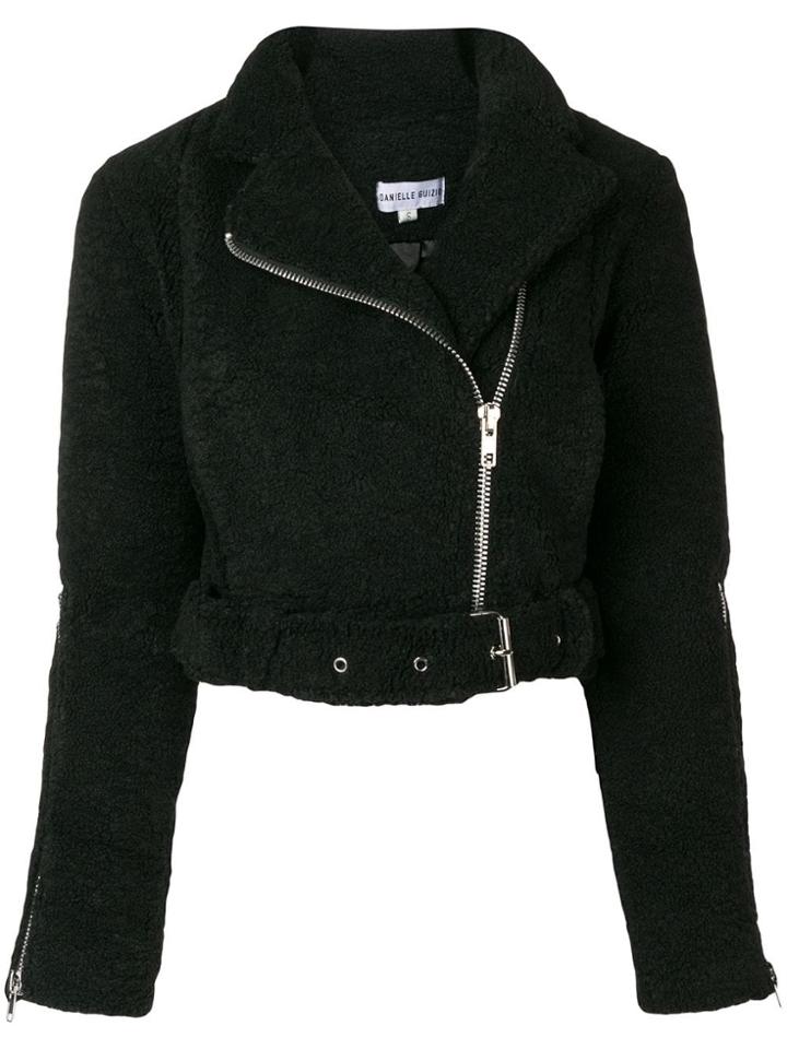 Danielle Guizio Fuzzy Biker Jacket - Black