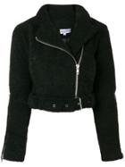 Danielle Guizio Fuzzy Biker Jacket - Black