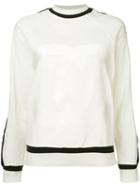 Chanel Pre-owned Contrast Trim Sweater - White