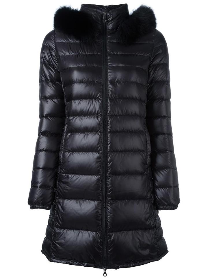 Duvetica Fur Trim Padded Coat, Women's, Size: 48, Black, Feather Down/polyamide