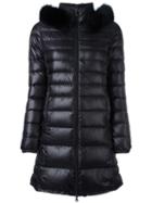 Duvetica Fur Trim Padded Coat, Women's, Size: 48, Black, Feather Down/polyamide