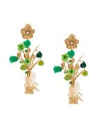 Of Rare Origin Capitol Xx Collection Bouquet Earrings - Green