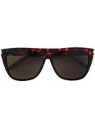 Saint Laurent Eyewear Square Frame Flat Top Frame Sunglasses - Brown