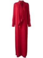 Sonia Rykiel Pussy Bow Maxi Dress, Women's, Size: 46, Red, Polyester/triacetate