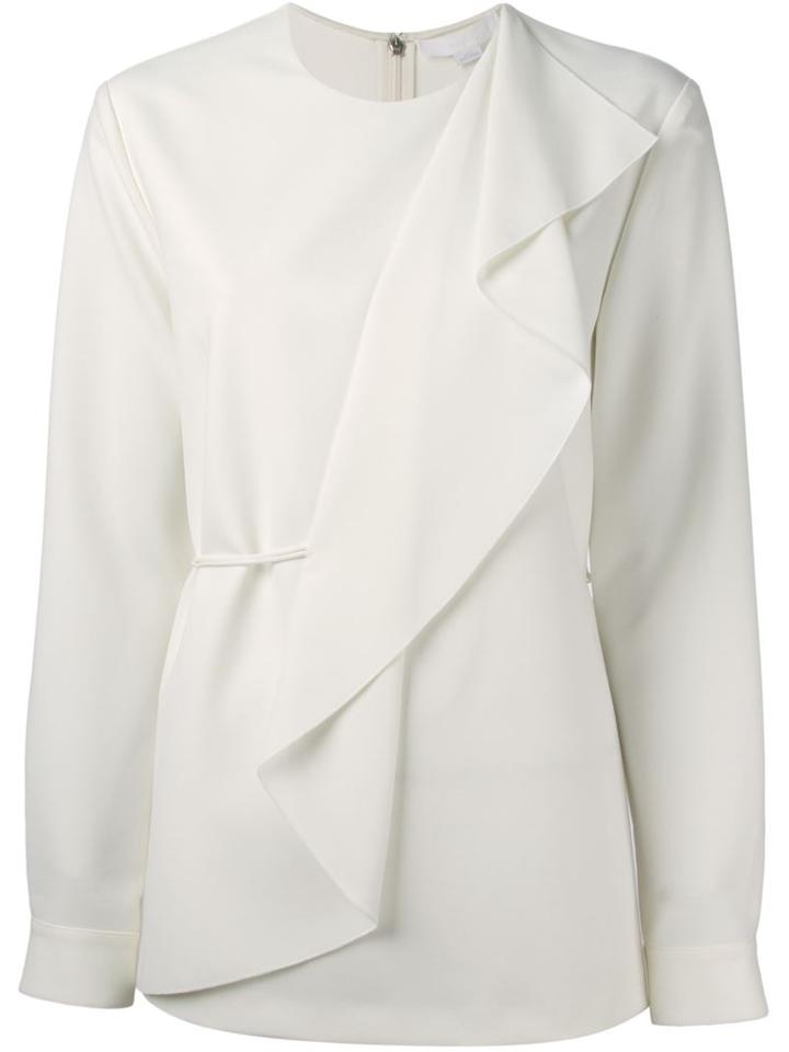 Alexander Wang Frill Front Top, Women's, Size: 6, White, Polyester/polyurethane