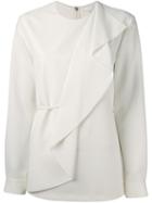 Alexander Wang Frill Front Top, Women's, Size: 6, White, Polyester/polyurethane