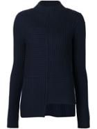 Joseph Ribbed Paneled Sweater, Women's, Size: Large, Blue, Merino
