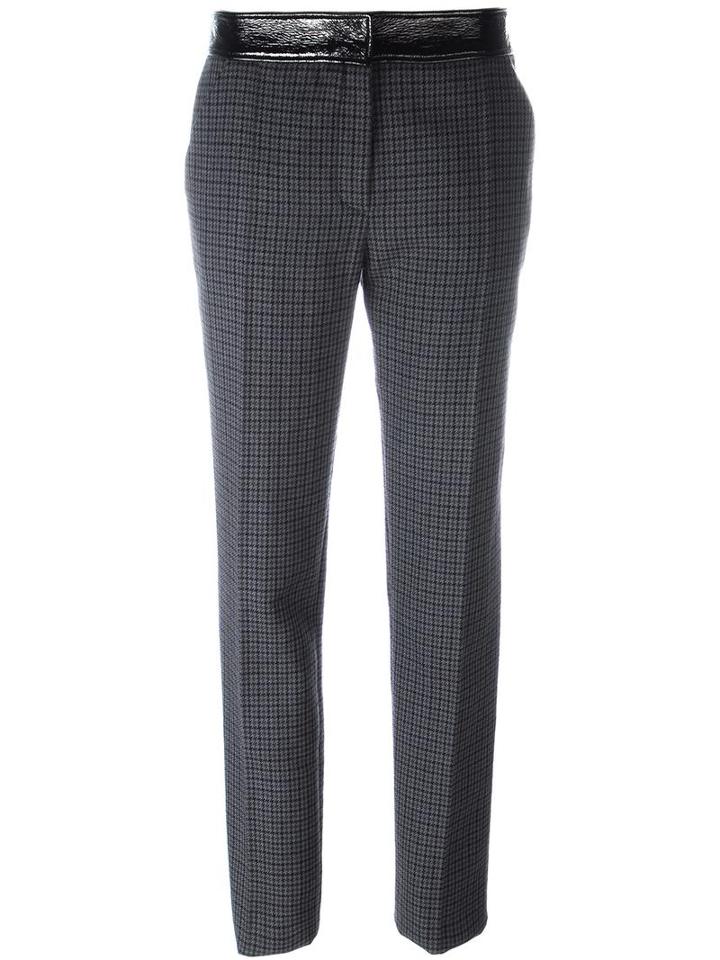 Courrèges Houndstooth Trousers, Women's, Size: 38, Blue, Wool/cotton/polyurethane/cupro