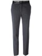 Courrèges Houndstooth Trousers, Women's, Size: 38, Blue, Wool/cotton/polyurethane/cupro