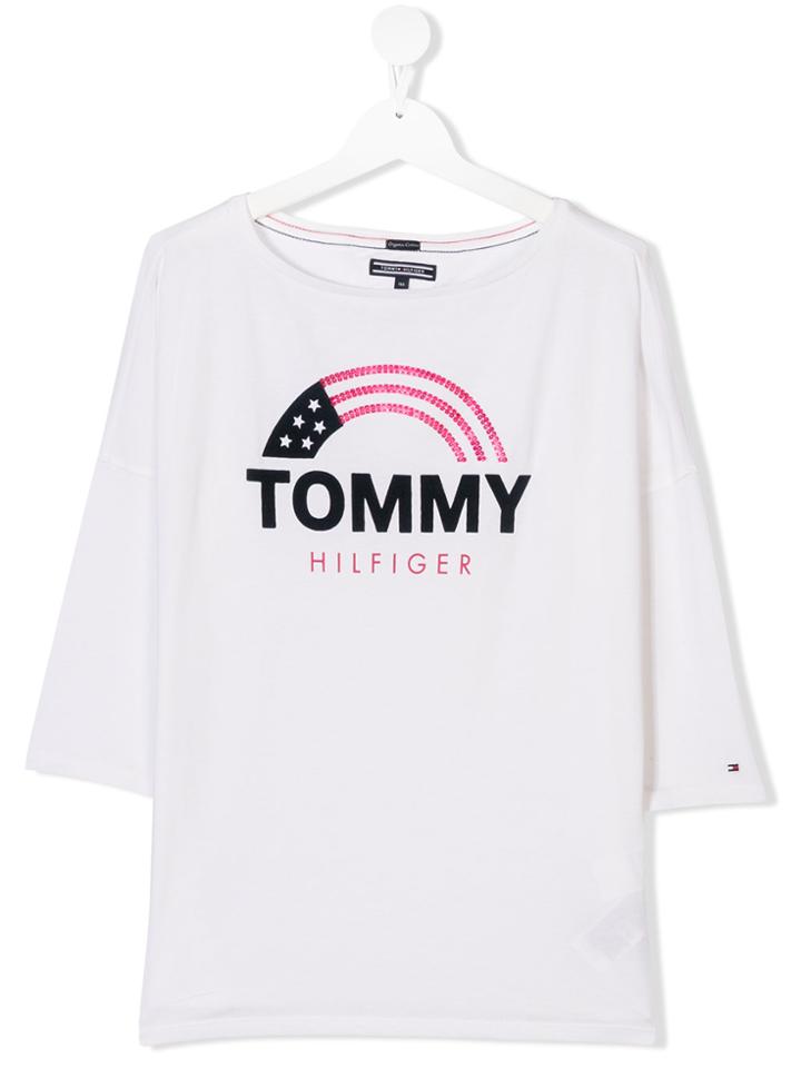 Tommy Hilfiger Junior Teen Dropped Shoulders T-shirt - White