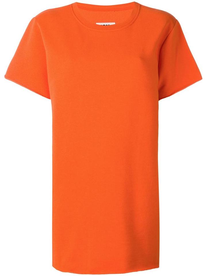 Mm6 Maison Margiela Boxy T-shirt Dress, Women's, Size: Medium, Yellow/orange, Cotton