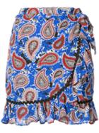Dodo Bar Or - Paisley Print Ruffle Skirt - Women - Silk - 40, Blue, Silk