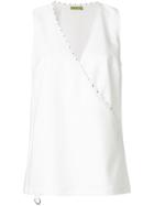 Versace Jeans Foldover Front Blouse - White
