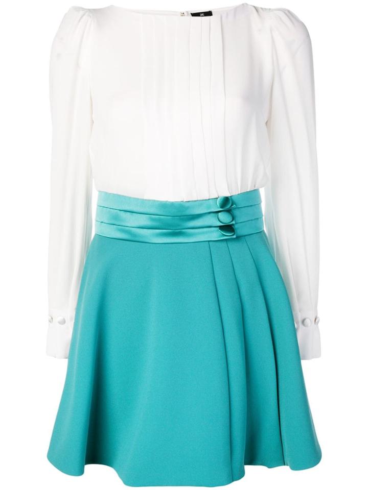 Elisabetta Franchi Loose Flared Dress - White