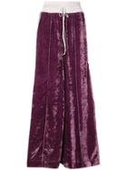 Off-white Velvet Sweatpants - Pink & Purple