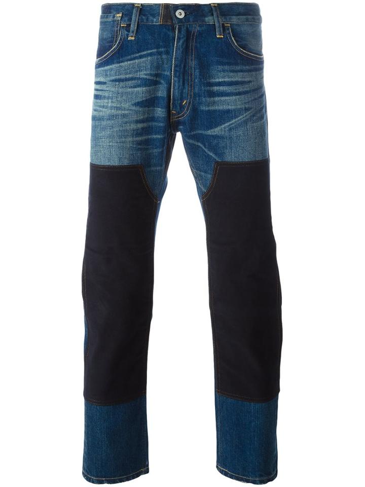 Junya Watanabe Comme Des Garçons Man Straight Jeans, Men's, Size: Small, Blue, Cotton/polyurethane/artificial Leather