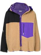 Kolor Beacon Panelled Hooded Shearling Jacket - Black