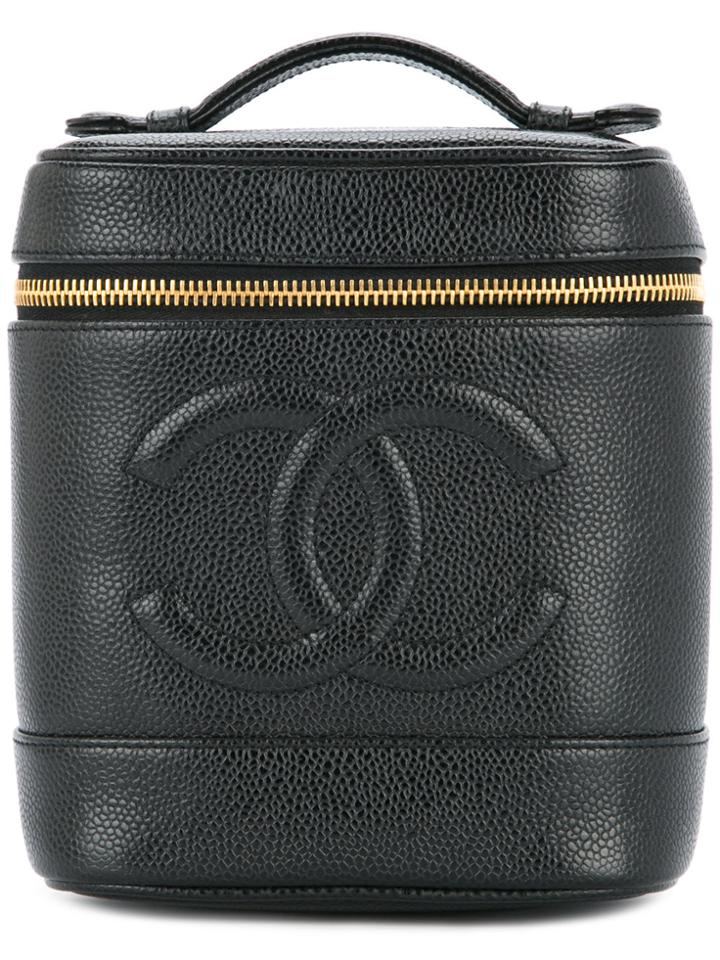 Chanel Vintage Cc Cosmetic Handbag - Black
