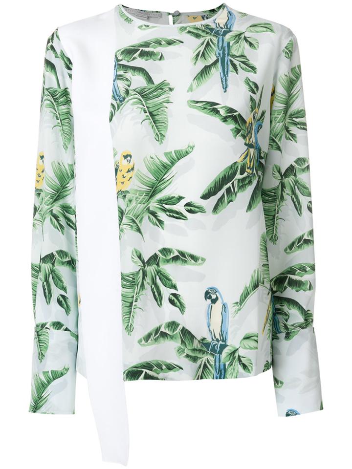 Stella Mccartney Palm Leaf And Parrot Print Top - White