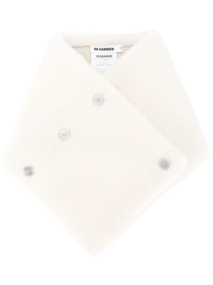 Jil Sander Reversible Shearling Scarf - White