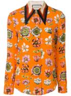 Gucci Floral Oversized Collar Shirt - Yellow & Orange
