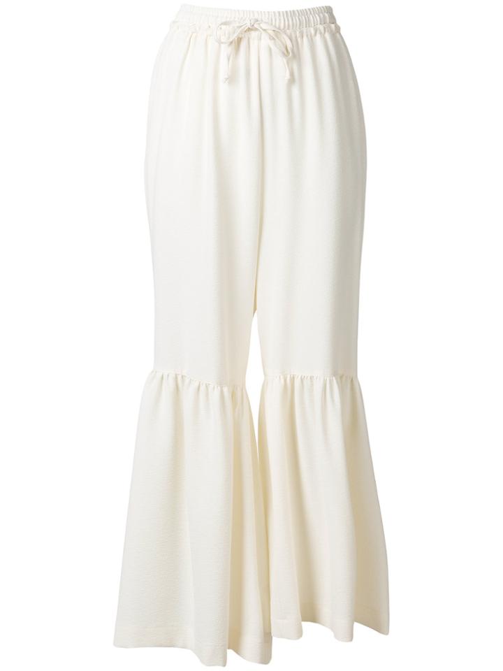 See By Chloé Cropped Flared Track Trousers - White