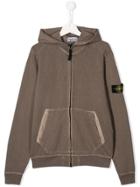 Stone Island Junior Hooded Compass Badge Jacket - Grey