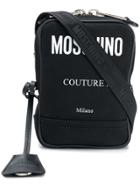 Moschino Contrast Logo Shoulder Bag - Black