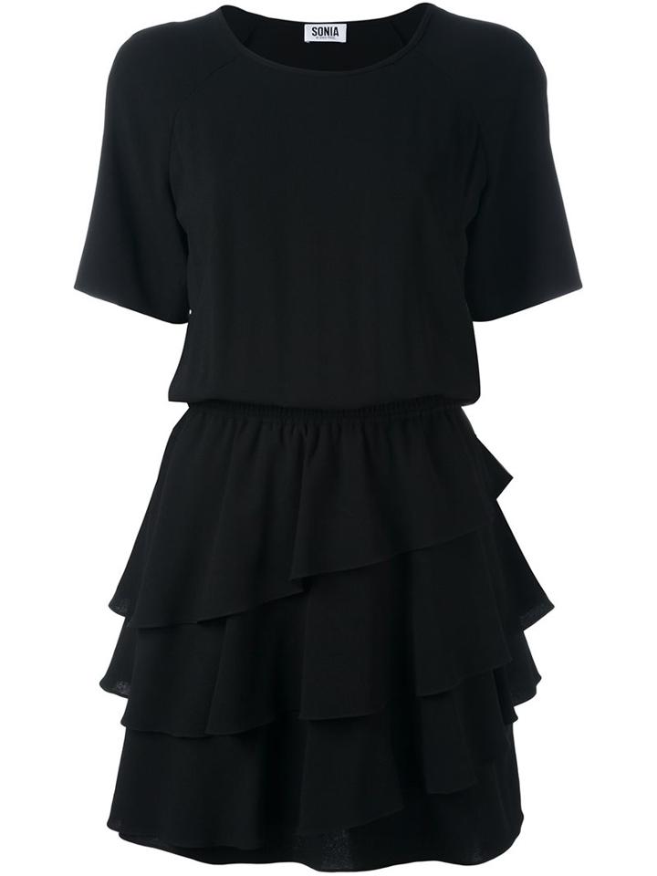 Sonia By Sonia Rykiel Duck Frill Dress, Women's, Size: 36, Black, Polyester/triacetate
