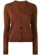 Ps By Paul Smith V-neck Buttoned Cardigan, Women's, Size: Small, Brown, Merino