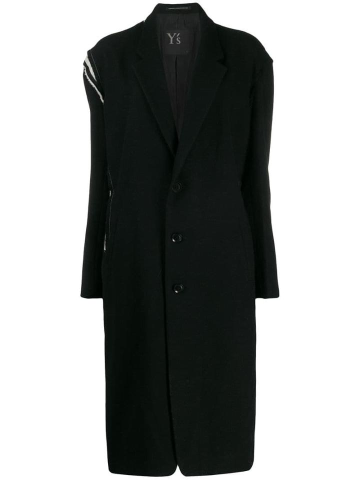 Y's Gaba Wrinkled Tailored Coat - Black