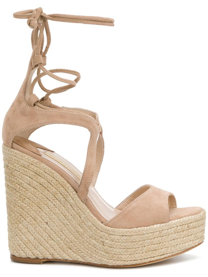 Paloma Barceló Wedged Sandals - Nude & Neutrals