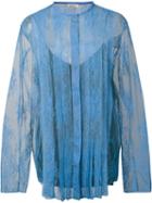 Nina Ricci Lace Panelled Blouse, Women's, Size: 36, Blue, Polyamide/viscose