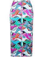Emilio Pucci Quilted Pencil Skirt - Blue