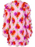 Msgm Floral Print Dress - Pink