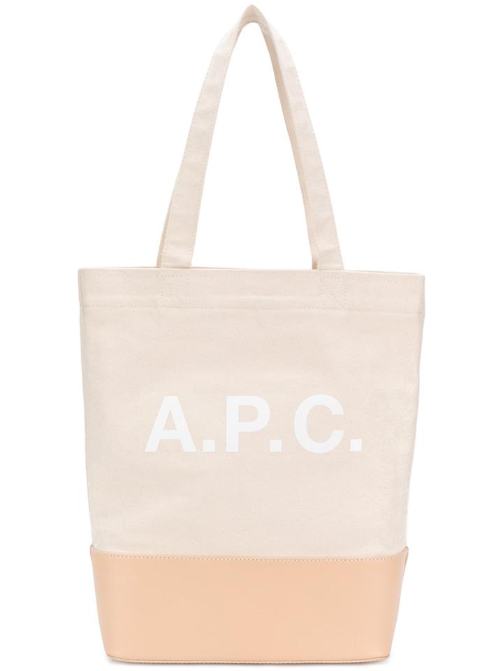 A.p.c. Paneled Logo Bag - Nude & Neutrals