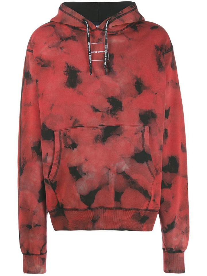 United Standard Printed Drawstring Hoodie - Red
