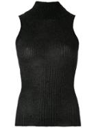 Gig - Knitted Turtle Neck Tank - Women - Polyester - Pp, Black, Polyester