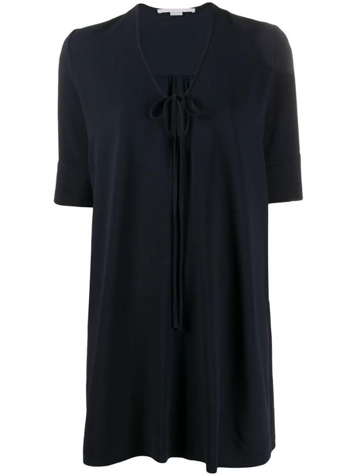 Stella Mccartney Key-hole Neckline Short-sleeved Dress - Blue