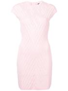Balmain Chevron Knit Bodycon Dress - Pink