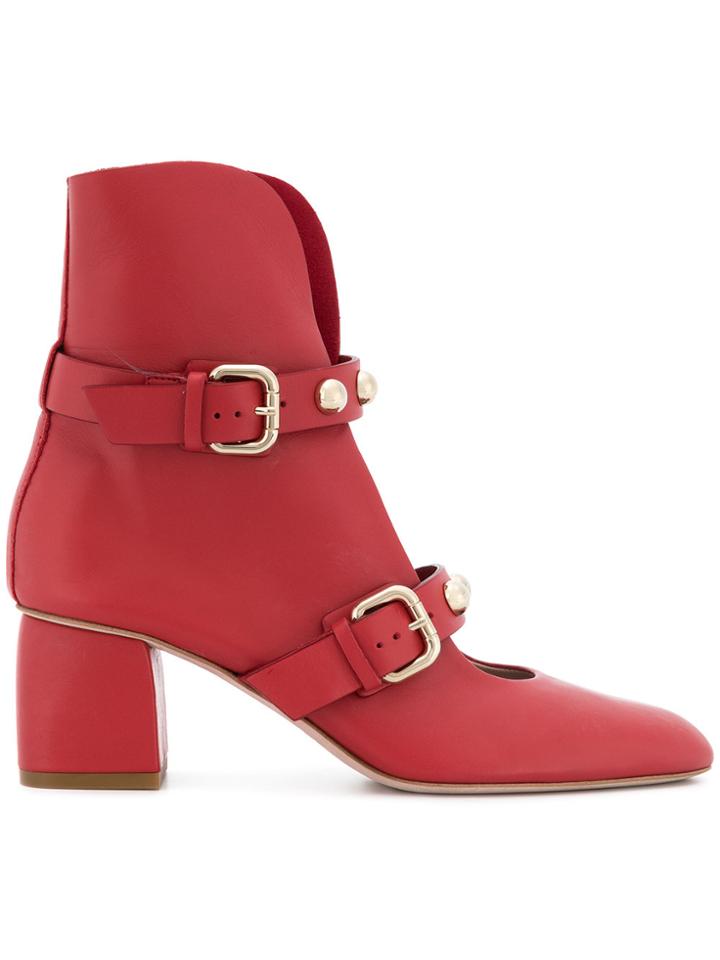 Red Valentino Open Front Ankle Boots