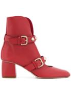 Red Valentino Open Front Ankle Boots