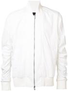 D.gnak Gathered Sleeves Bomber Jacket, Men's, Size: 50, White, Cotton/nylon/spandex/elastane