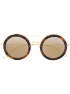 Elie Saab Round Shaped Sunglasses - Brown