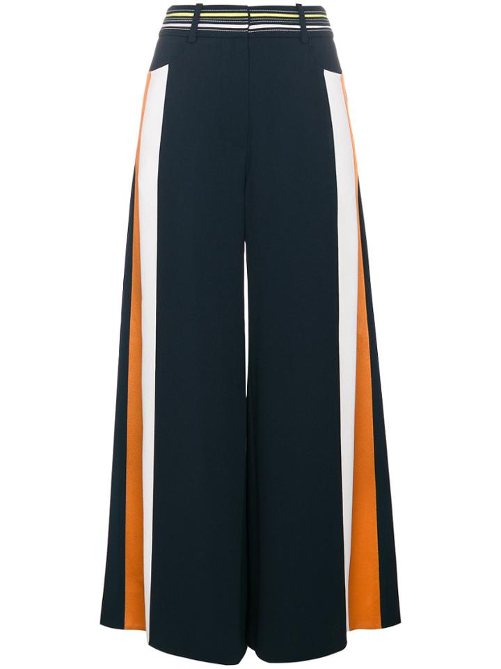 Peter Pilotto Striped Culottes With Contrasting Waistband - Blue