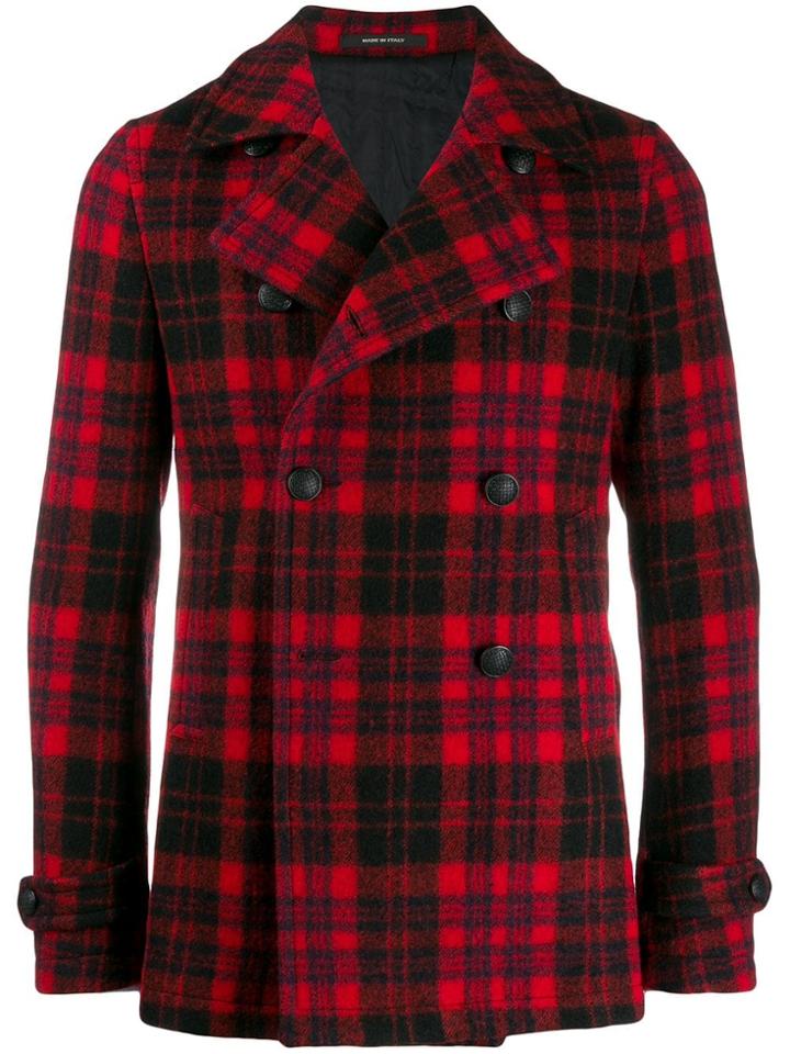 Tagliatore Double-breasted Tartan Jacket - Red