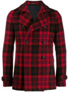 Tagliatore Double-breasted Tartan Jacket - Red